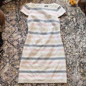 Vince Camuto Lace Mini Dress in Cream and Gray